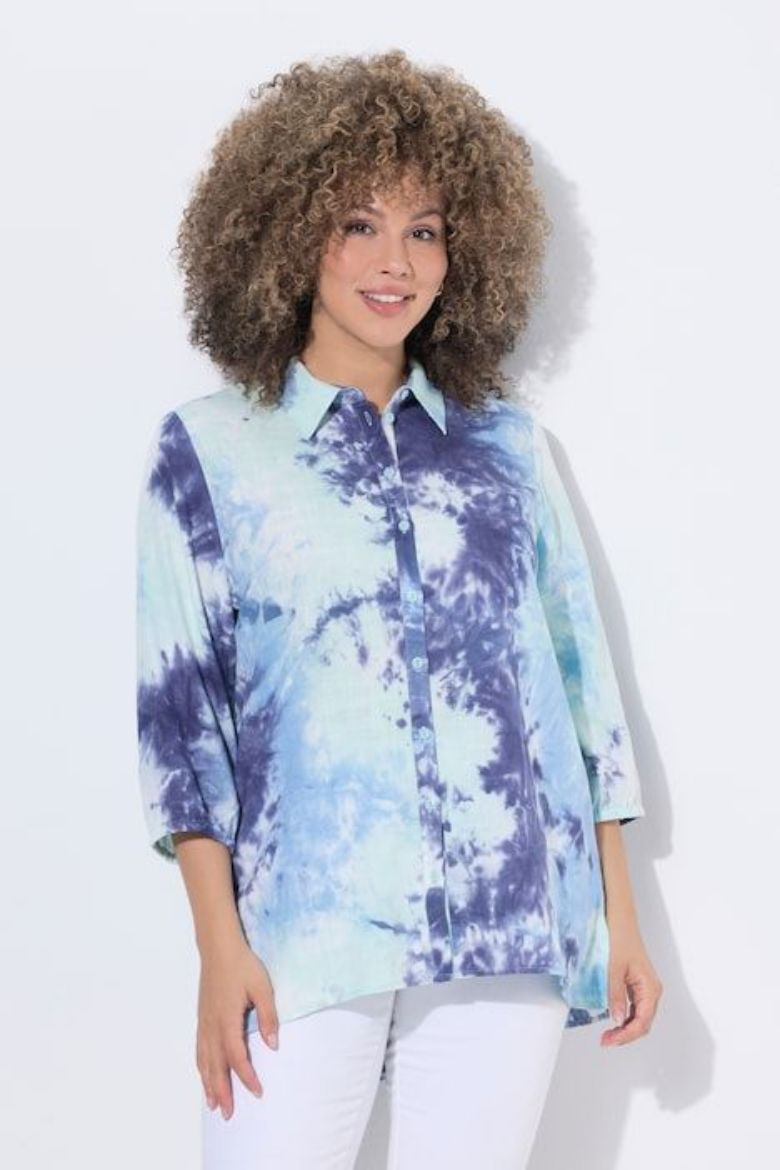 Plus size veliki brojevi Bluza 3/4 rukava lanena za punije