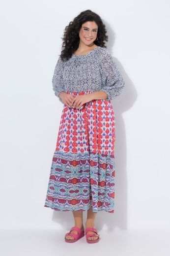 Plus size veliki brojevi Haljina maxi 3/4 rukava A kroja za punije