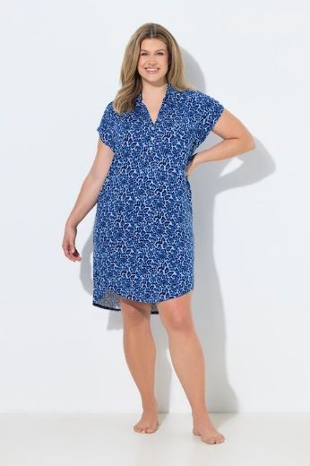 Plus size veliki brojevi Spavaćica kratkih rukava s kragnom za punije