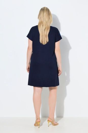 Plus size veliki brojevi Haljina kratkih rukava šireg kroja za punije