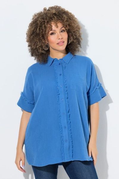 Veliki brojevi Bluza kratkih rukava od muslina moda za punije