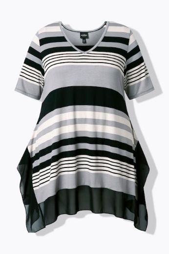Plus size veliki brojevi Majica kratkih rukava V izreza za punije