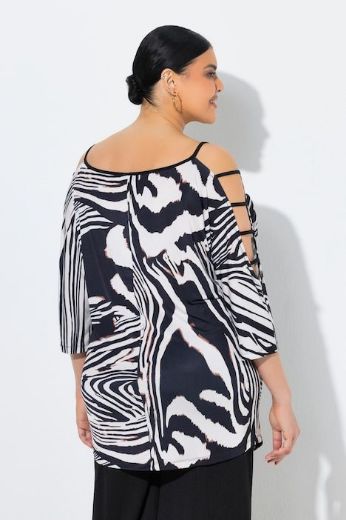 Plus size veliki brojevi Majica 3/4 rukava uzorak zebre za punije