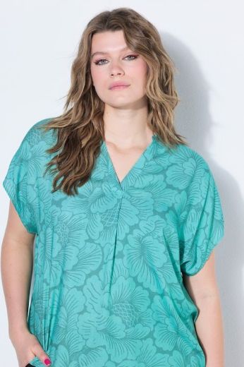 Plus size veliki brojevi Bluza V ovratnika spuštenih rukava za punije
