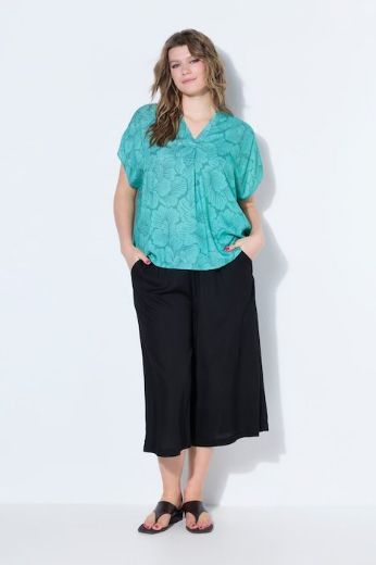 Plus size veliki brojevi Bluza V ovratnika spuštenih rukava za punije
