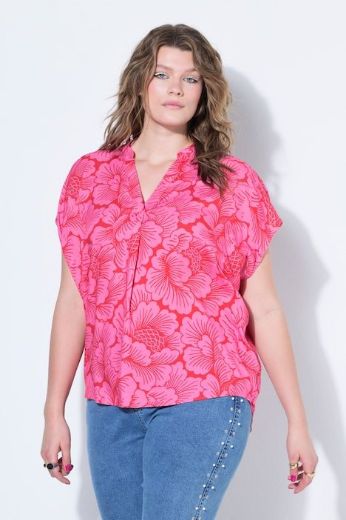Plus size veliki brojevi Bluza V ovratnika spuštenih rukava za punije