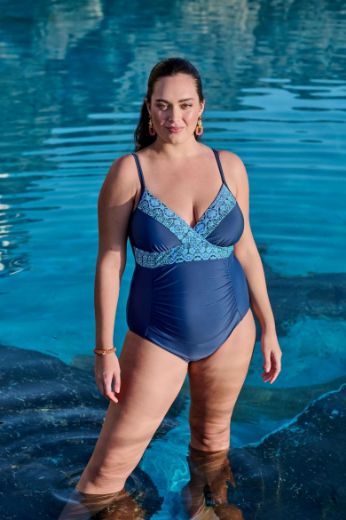Plus size veliki brojevi Kupaći kostim jednodijelni mekanih košarica i podesivih naramenica za punije