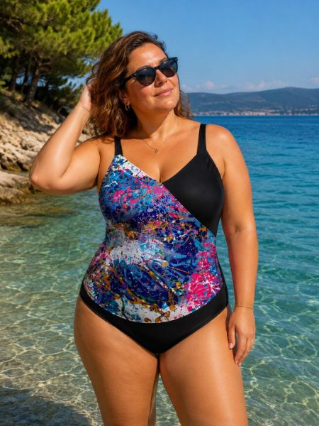 Veliki brojevi Kupaći kostim jednodijelni mekanih košarica moda za punije