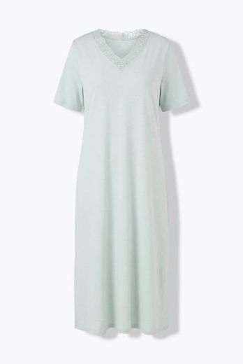 Plus size veliki brojevi Spavaćica s dodatkom ukrasne čipke na ovratniku za punije