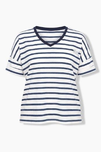 Plus size veliki brojevi Majica kratkih rukava V ovratnika za punije