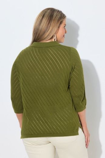 Plus size veliki brojevi Pulover 3/4 rukava s polo kragnom za punije