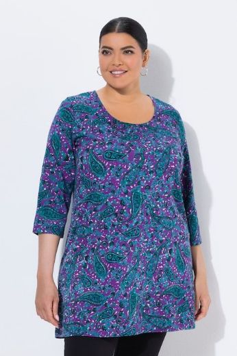 Plus size veliki brojevi Majica 3/4 rukava dužeg kroja za punije