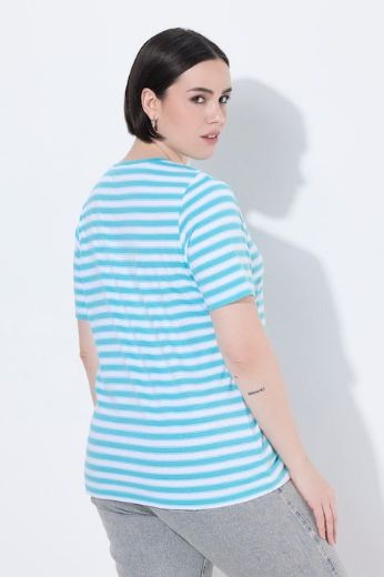 Plus size veliki brojevi Majica kratkih rukava V ovratnika za punije