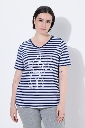 Plus size veliki brojevi Majica kratkih rukava V ovratnika za punije