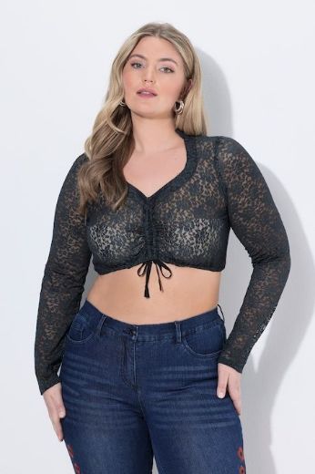 Plus size veliki brojevi Bluza dugih rukava kraćeg kroja za punije