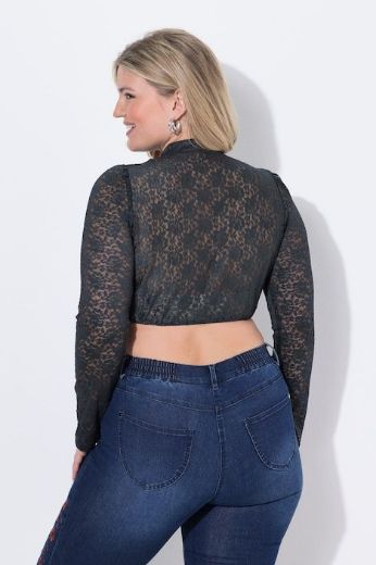 Plus size veliki brojevi Bluza dugih rukava kraćeg kroja za punije