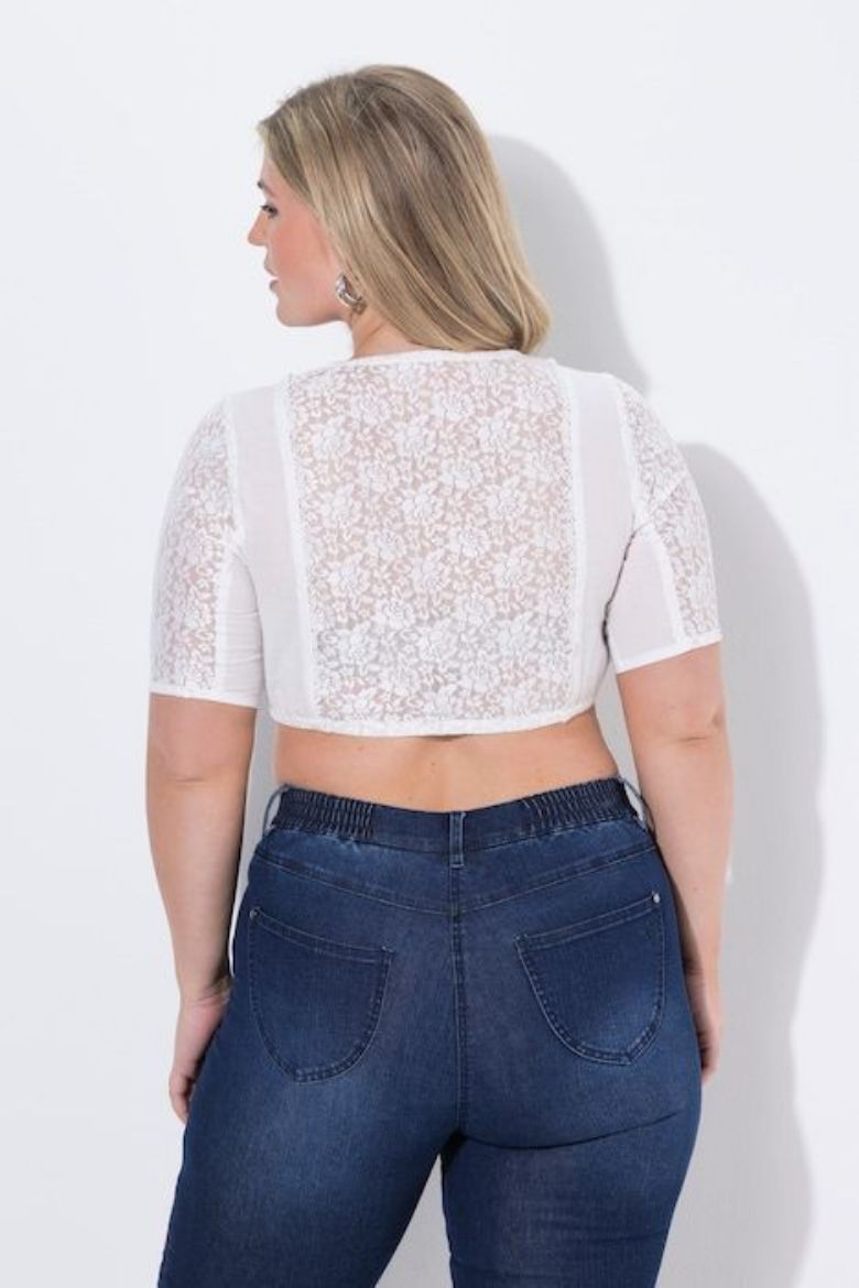 Plus size veliki brojevi Bluza kratkih rukava kraćeg kroja za punije