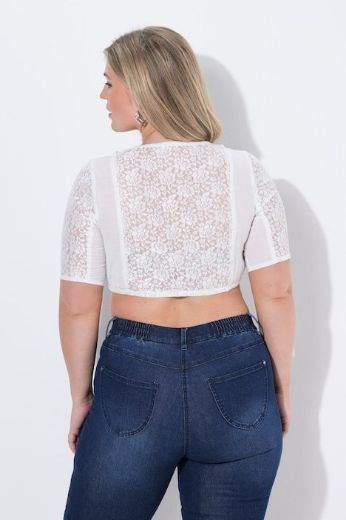 Plus size veliki brojevi Bluza kratkih rukava kraćeg kroja za punije