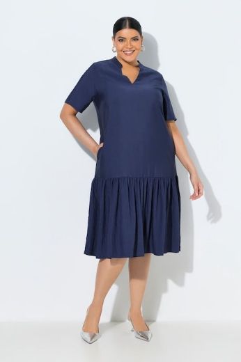 Plus size veliki brojevi Haljina midi kratkih rukava za punije