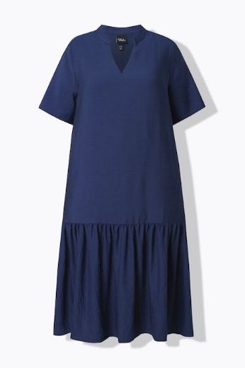 Plus size veliki brojevi Haljina midi kratkih rukava za punije