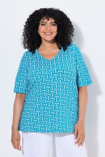 Plus size veliki brojevi Majica kratkih rukava V ovratnika za punije