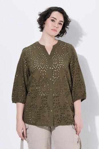 Plus size veliki brojevi Bluza 3/4 rukava V ovratnika za punije