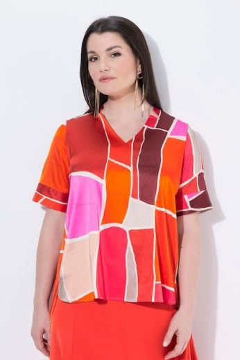 Plus size veliki brojevi Bluza kratkih rukava V ovratnika za punije
