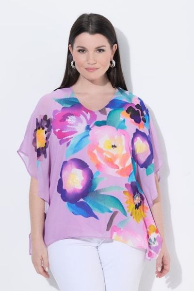 Veliki brojevi Bluza 3/4 rukava V ovratnika moda za punije