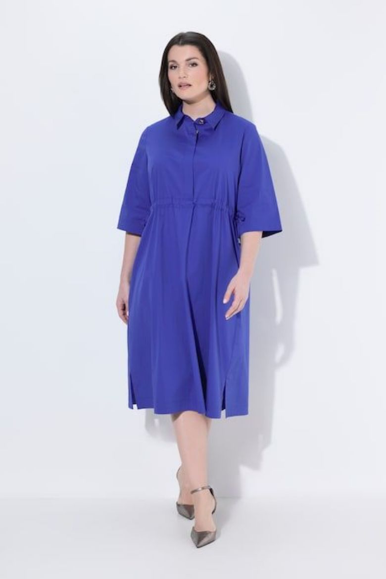 Plus size veliki brojevi Haljina midi 3/4 rukava A kroja za punije