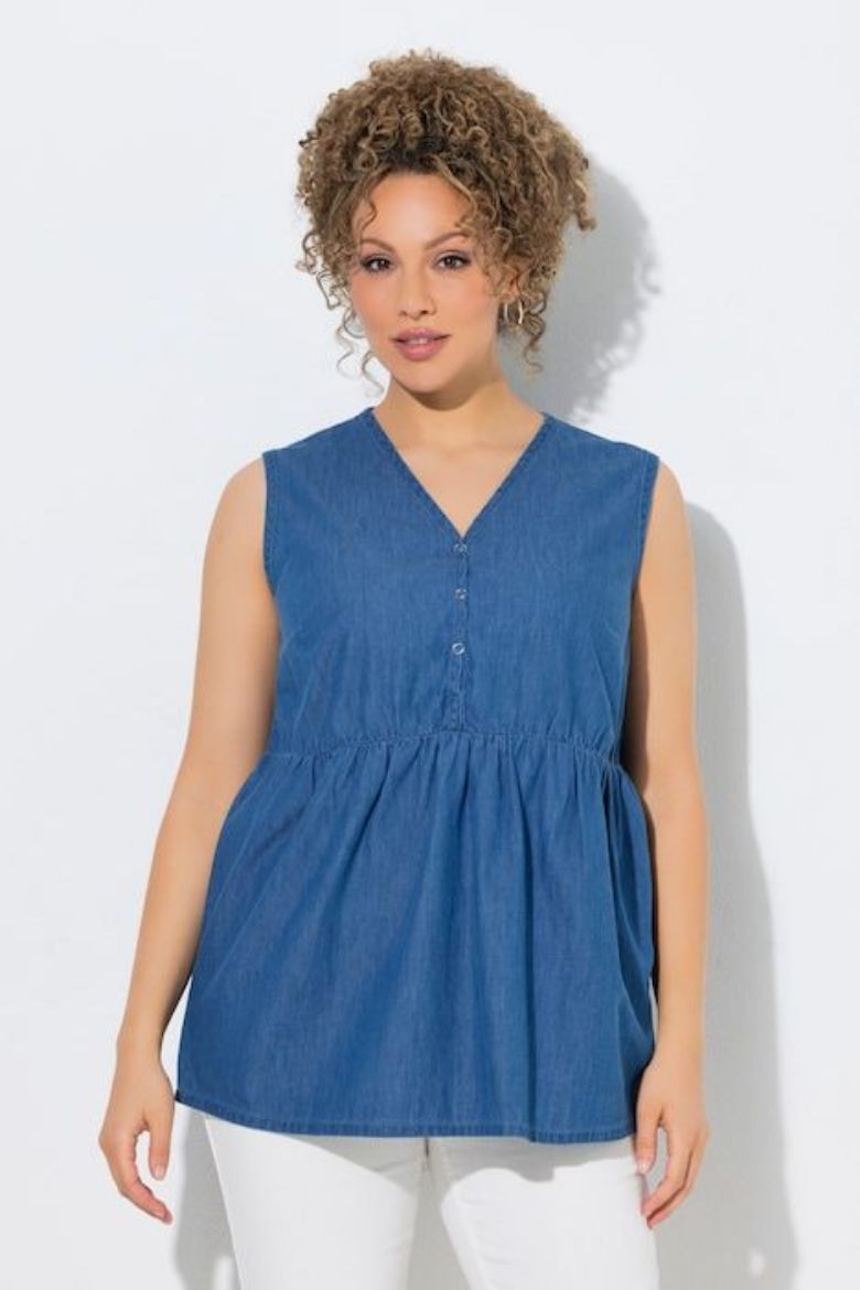 Plus size veliki brojevi Bluza bez rukava V ovratnika za punije
