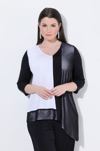 Plus size veliki brojevi Bluza 3/4 rukava asimetričnog kroja za punije