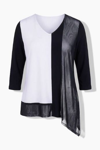 Plus size veliki brojevi Bluza 3/4 rukava asimetričnog kroja za punije