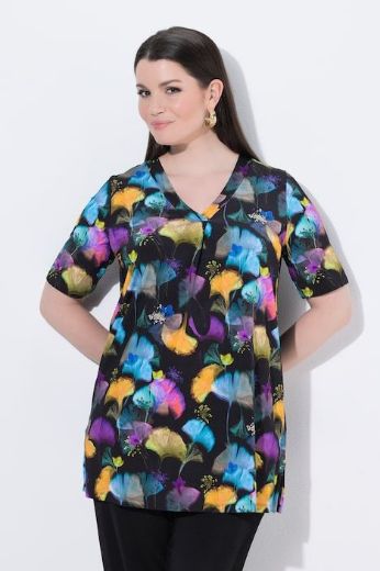 Plus size veliki brojevi Majica kratkih rukava V ovratnika za punije