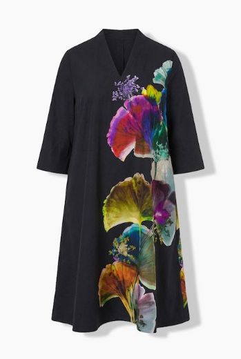 Plus size veliki brojevi Haljina midi 3/4 rukava A kroja za punije