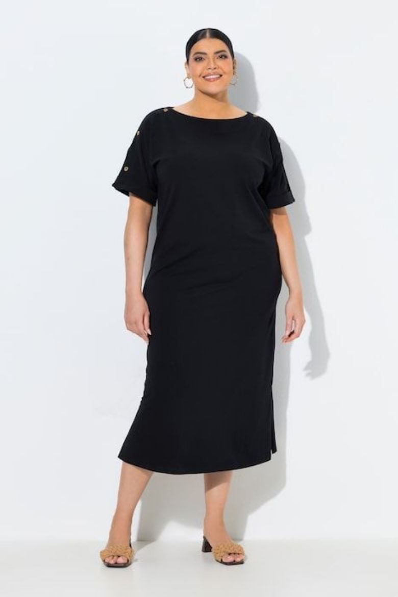 Plus size veliki brojevi Haljina midi kratkih rukava za punije