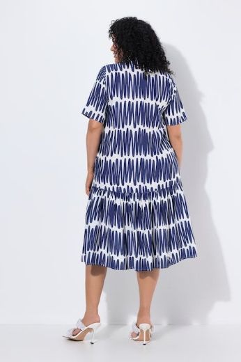 Plus size veliki brojevi Haljina midi kratkih rukava A kroja za punije