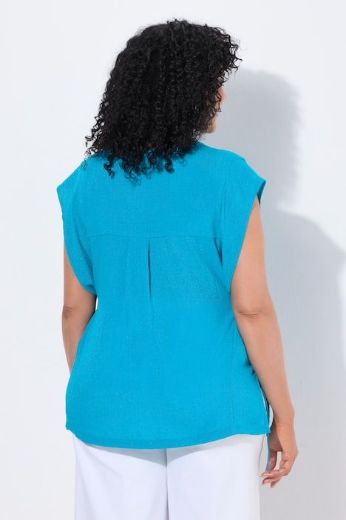 Plus size veliki brojevi Bluza bez rukava na kopčanje za punije