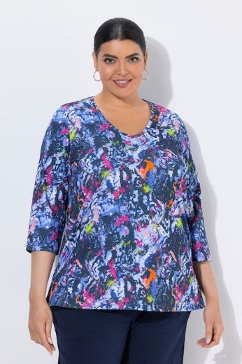 Plus size veliki brojevi Majica 3/4 rukava V ovratnika za punije