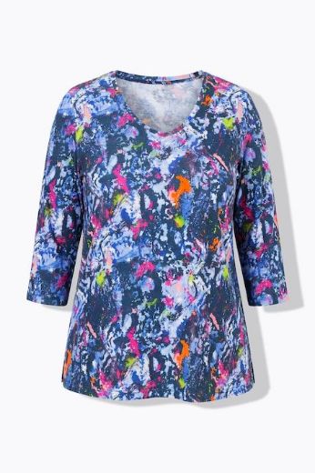 Plus size veliki brojevi Majica 3/4 rukava V ovratnika za punije