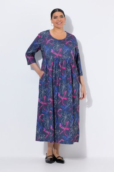 Veliki brojevi Haljina maxi 3/4 rukava moda za punije