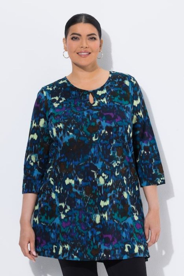 Plus size veliki brojevi Majica 3/4 rukava dužeg kroja za punije