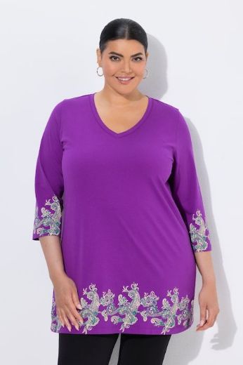 Plus size veliki brojevi Majica 3/4 rukava dužeg kroja za punije