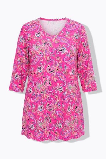 Plus size veliki brojevi Majica 3/4 rukava dužeg kroja za punije