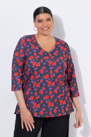 Plus size veliki brojevi Majica 3/4 rukakava V ovratnika za punije