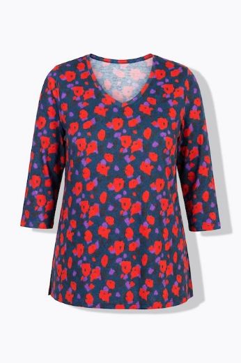 Plus size veliki brojevi Majica 3/4 rukakava V ovratnika za punije