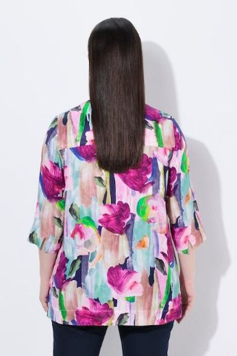 Plus size veliki brojevi Bluza 3/4 rukava V ovratnika za punije