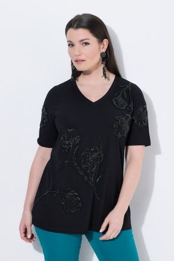 Plus size veliki brojevi Majica kratkih rukava V ovratnika za punije