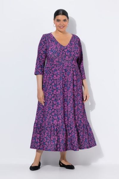 Veliki brojevi Haljina maxi 3/4 rukava moda za punije