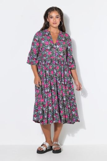 Plus size veliki brojevi Haljina maxi 3/4 rukava za punije