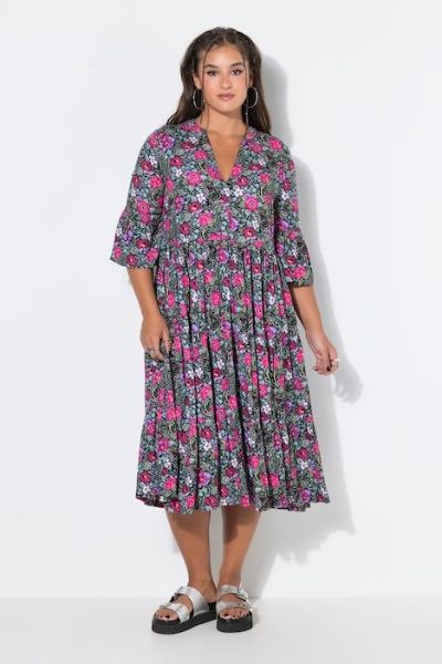 Veliki brojevi Haljina maxi 3/4 rukava moda za punije